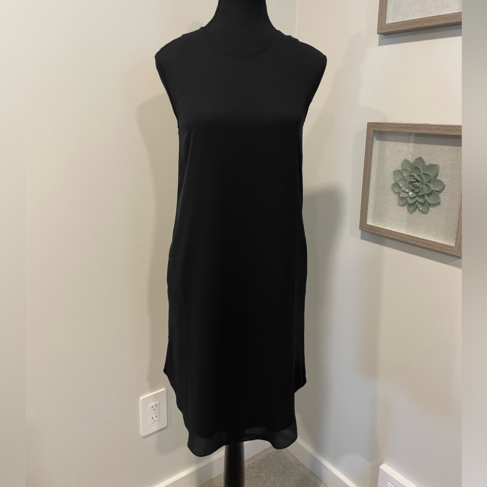 Never Worn! Aritzia Wilfred Classic Black Chiffon Mini Dress with Pockets!